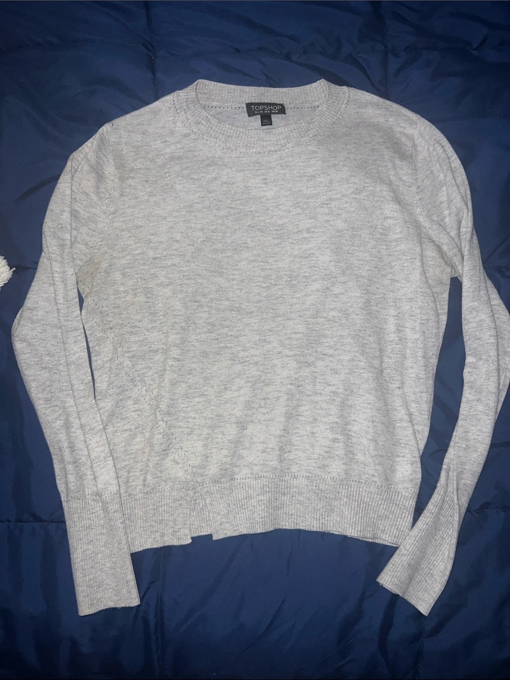 Topshop Women's Heather Gray Crewneck Sweater